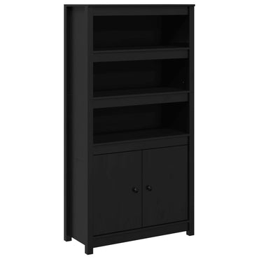 vidaXL Highboard noir 80x35x154 cm Bois de pin massif