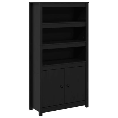 vidaXL Highboard noir 80x35x154 cm Bois de pin massif