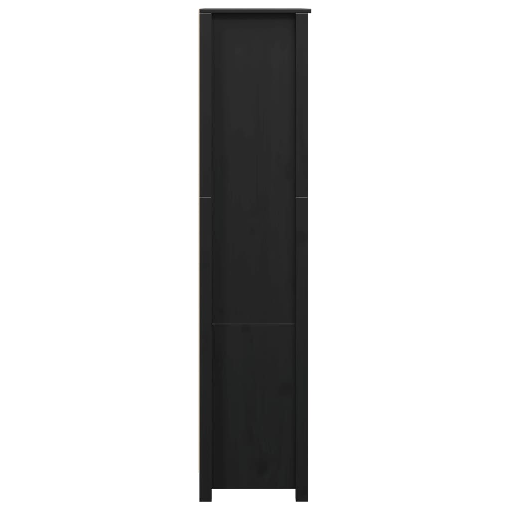 vidaXL Highboard noir 80x35x154 cm Bois de pin massif