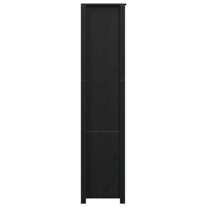 vidaXL Highboard noir 80x35x154 cm Bois de pin massif