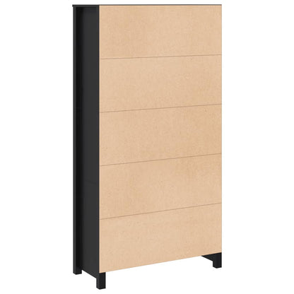 vidaXL Highboard noir 80x35x154 cm Bois de pin massif