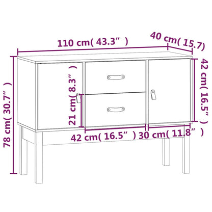 vidaXL Bahut 110x40x78 cm Bois de pin massif