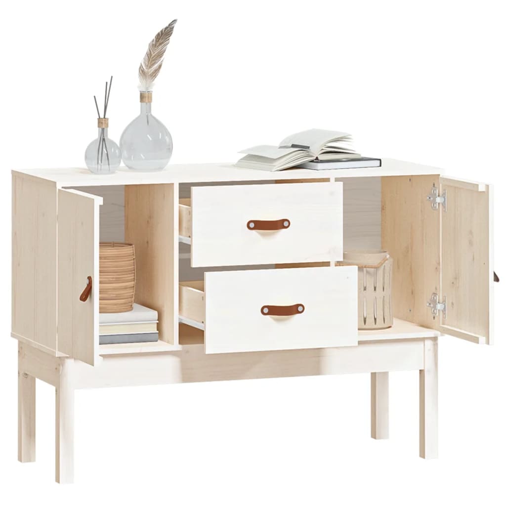 vidaXL Buffet blanc 110x40x78 cm Bois de pin massif