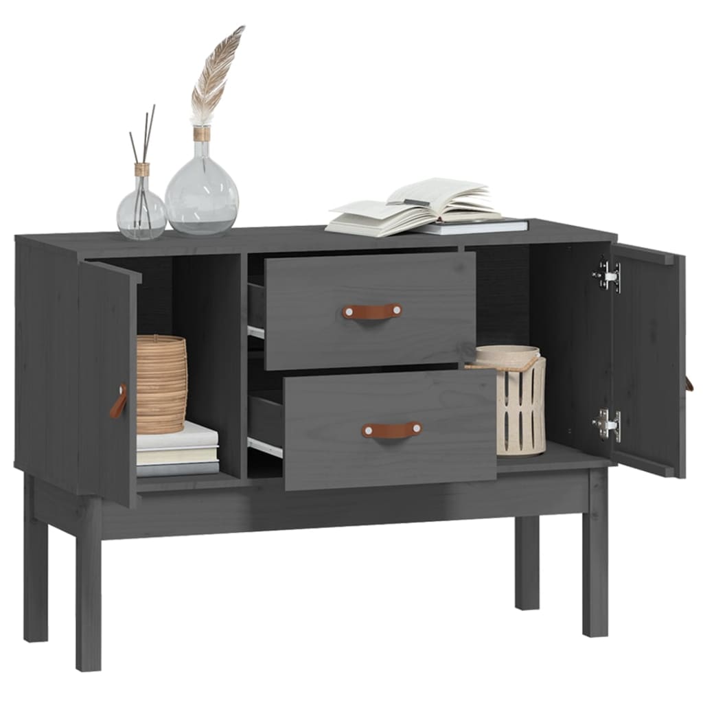 vidaXL Buffet gris 110x40x78 cm Bois de pin massif