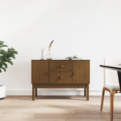 vidaXL Buffet marron miel 110x40x78 cm Bois de pin massif