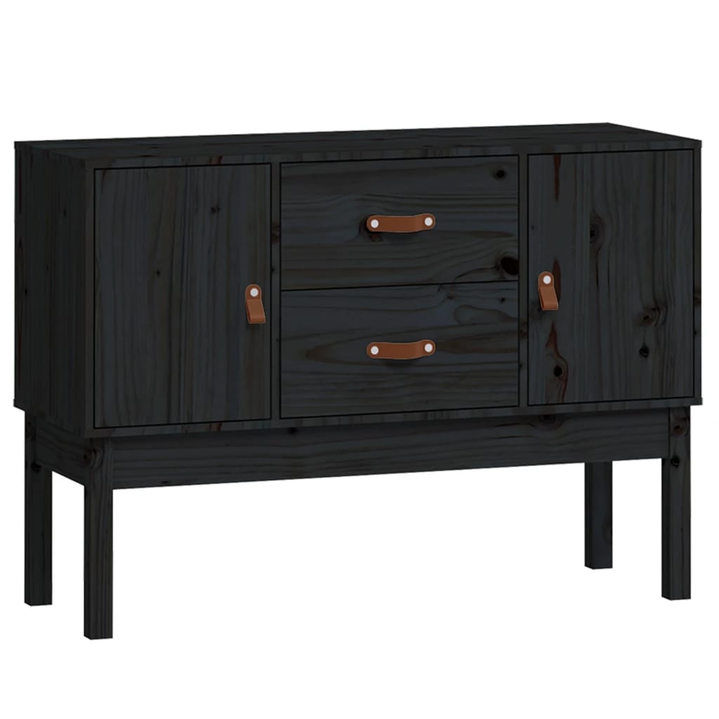 vidaXL Buffet Noir 110x40x78 cm Bois de pin massif