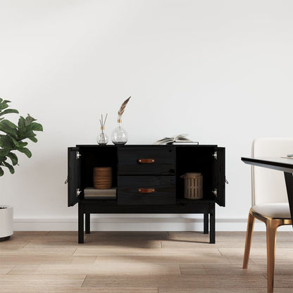 vidaXL Buffet Noir 110x40x78 cm Bois de pin massif