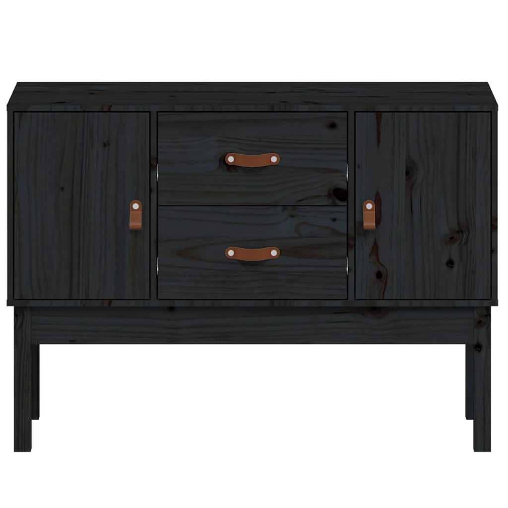 vidaXL Buffet Noir 110x40x78 cm Bois de pin massif