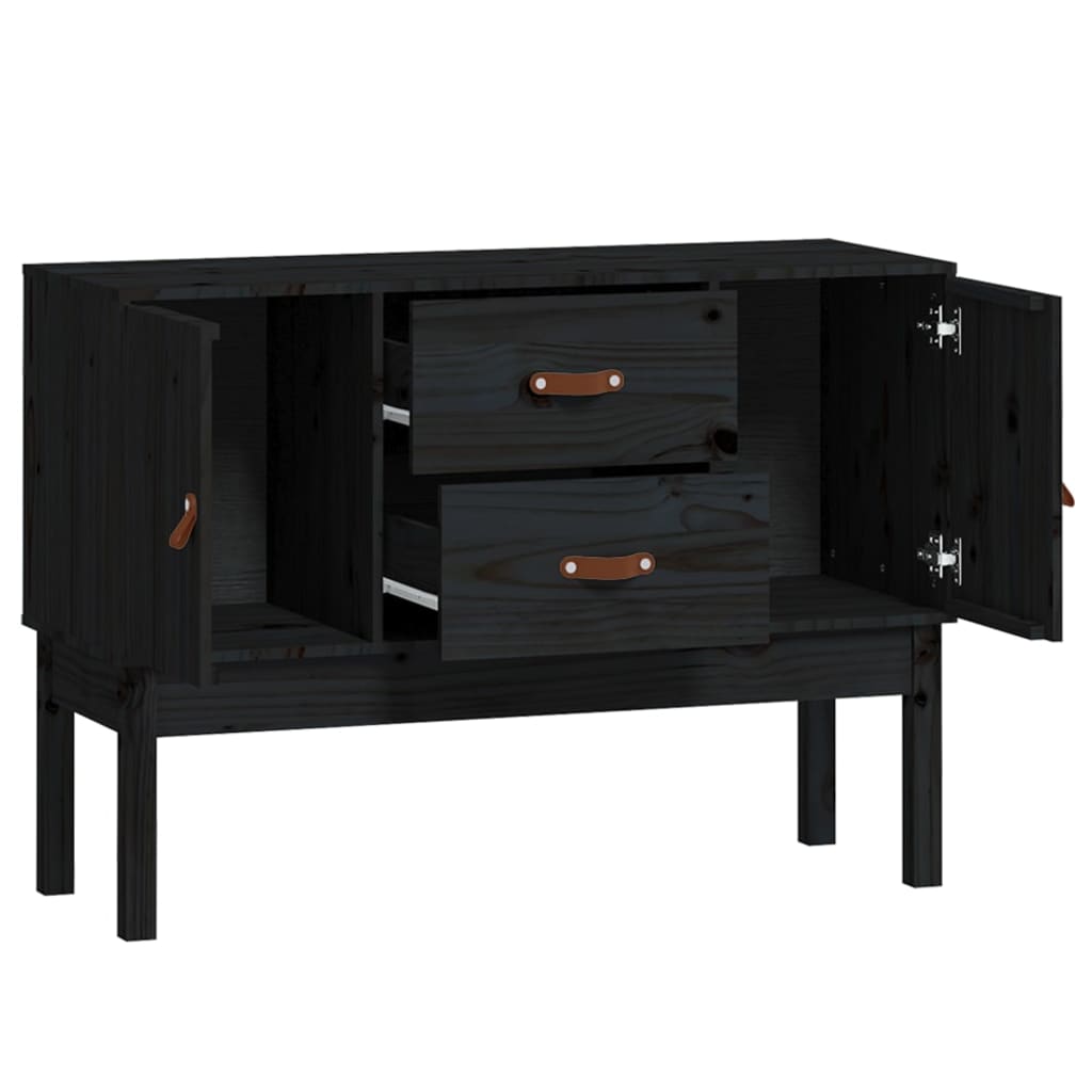 vidaXL Buffet Noir 110x40x78 cm Bois de pin massif