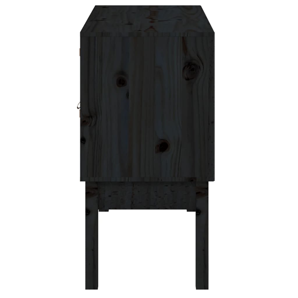 vidaXL Buffet Noir 110x40x78 cm Bois de pin massif