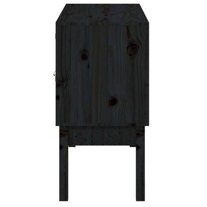vidaXL Buffet Noir 110x40x78 cm Bois de pin massif