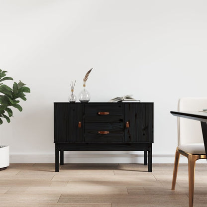 vidaXL Buffet Noir 110x40x78 cm Bois de pin massif
