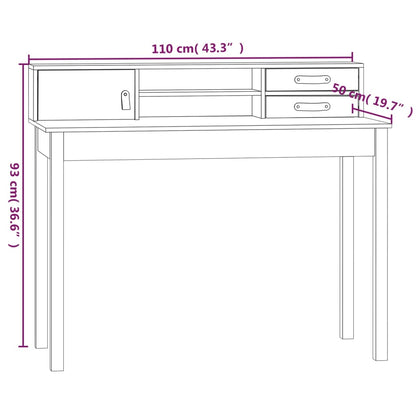 vidaXL Schreibtisch 110 x 50 x 93 cm Massivholz Kiefer