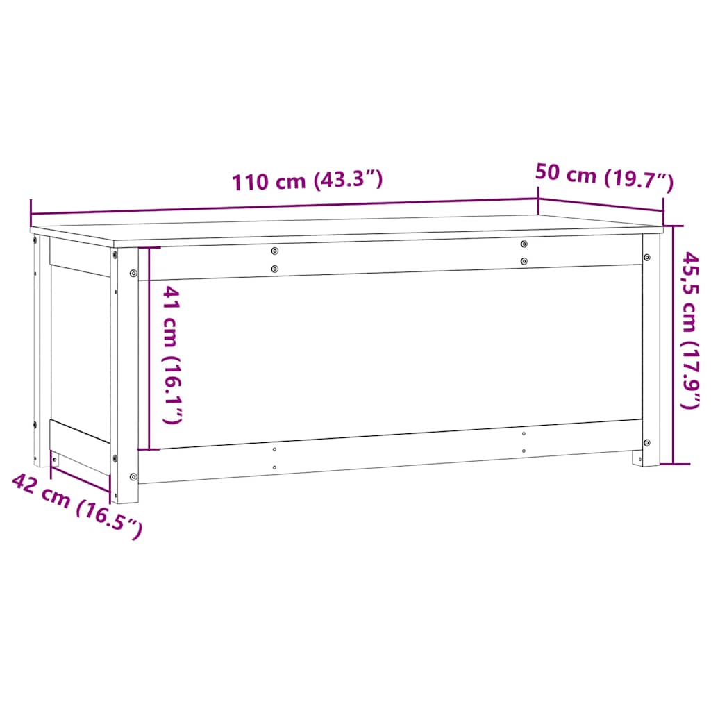 vidaXL Truhe Weiß 110x50x45,5 cm Massivholz Kiefer