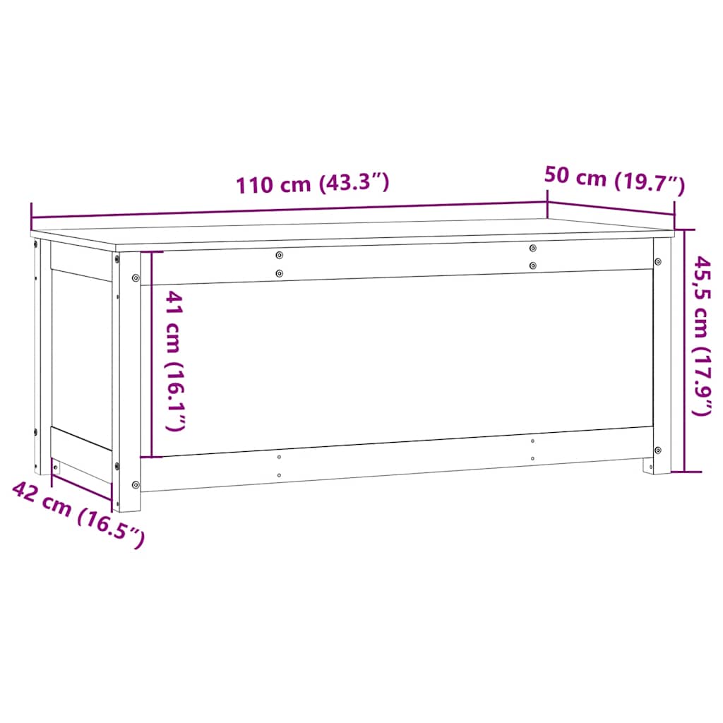 vidaXL Truhe Honigbraun 110x50x45,5 cm Massivholz Kiefer