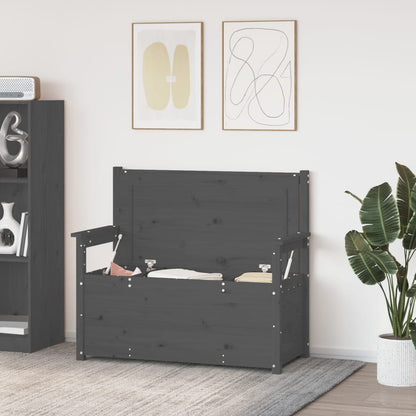 Sitzbank Grau 112,5x51,5x96,5 cm Massivholz Kiefer