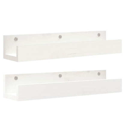 vidaXL Wandregale 2 Stk. Weiß 50x12x9 cm Massivholz Kiefer