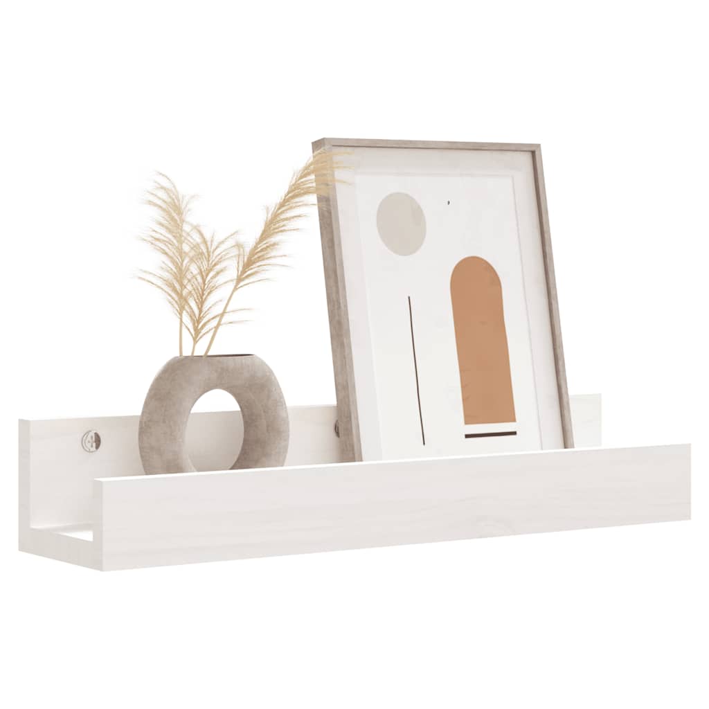 vidaXL Wandregale 2 Stk. Weiß 50x12x9 cm Massivholz Kiefer