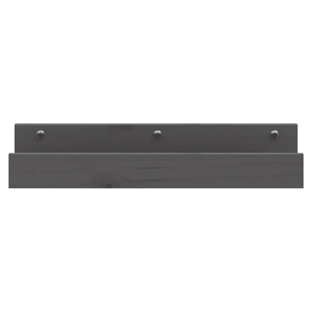vidaXL Étagères murales 2 pcs Gris 50x12x9 cm Pin massif