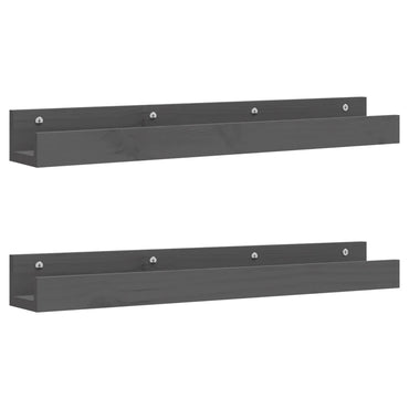 vidaXL Wandregale 2 Stk. Grau 80x12x9 cm Massivholz Kiefer