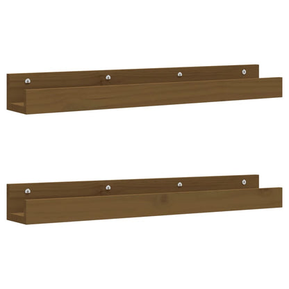vidaXL Étagères murales 2 pcs Marron miel 80x12x9 cm Pin massif