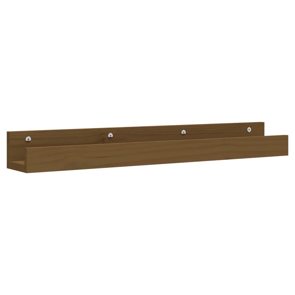 vidaXL Étagères murales 2 pcs Marron miel 80x12x9 cm Pin massif