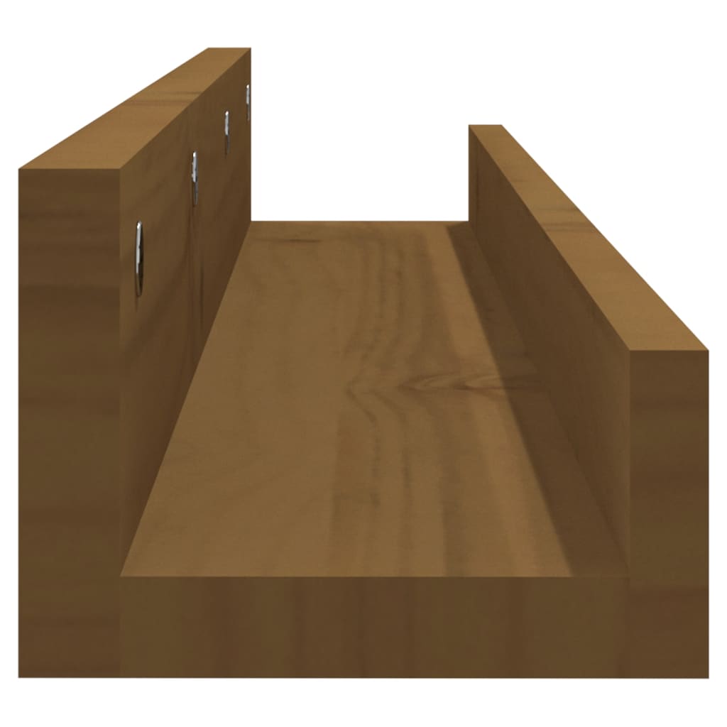 vidaXL Étagères murales 2 pcs Marron miel 80x12x9 cm Pin massif