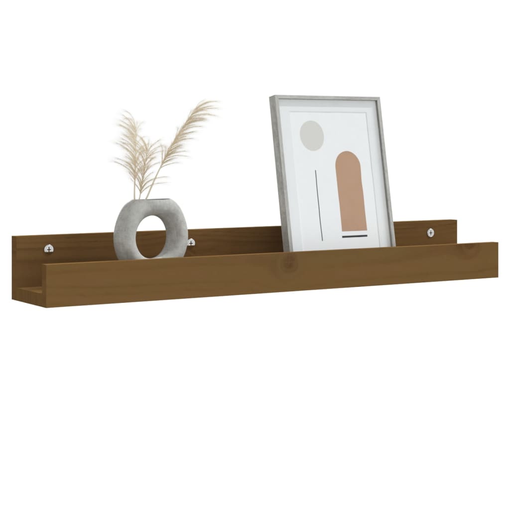 vidaXL Étagères murales 2 pcs Marron miel 80x12x9 cm Pin massif