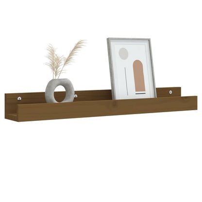 vidaXL Étagères murales 2 pcs Marron miel 80x12x9 cm Pin massif