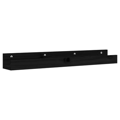 vidaXL Wandregale 2 Stk. Schwarz 80x12x9 cm Massivholz Kiefer