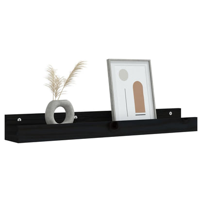 vidaXL Wandregale 2 Stk. Schwarz 80x12x9 cm Massivholz Kiefer