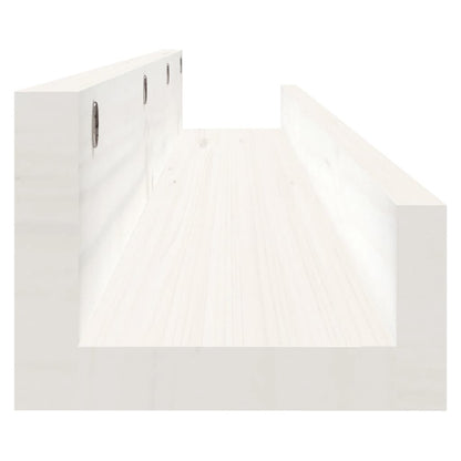 vidaXL Étagères murales 2 pcs Blanc 110x12x9 cm Bois de pin massif