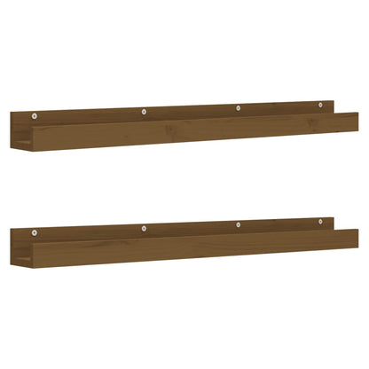 vidaXL Étagères murales 2 pcs Marron miel 110x12x9 cm Bois de pin massif
