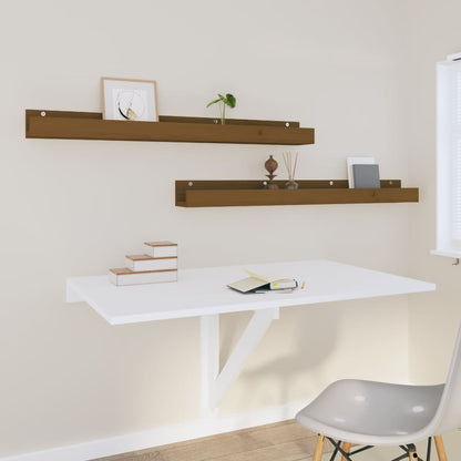 vidaXL Étagères murales 2 pcs Marron miel 110x12x9 cm Bois de pin massif