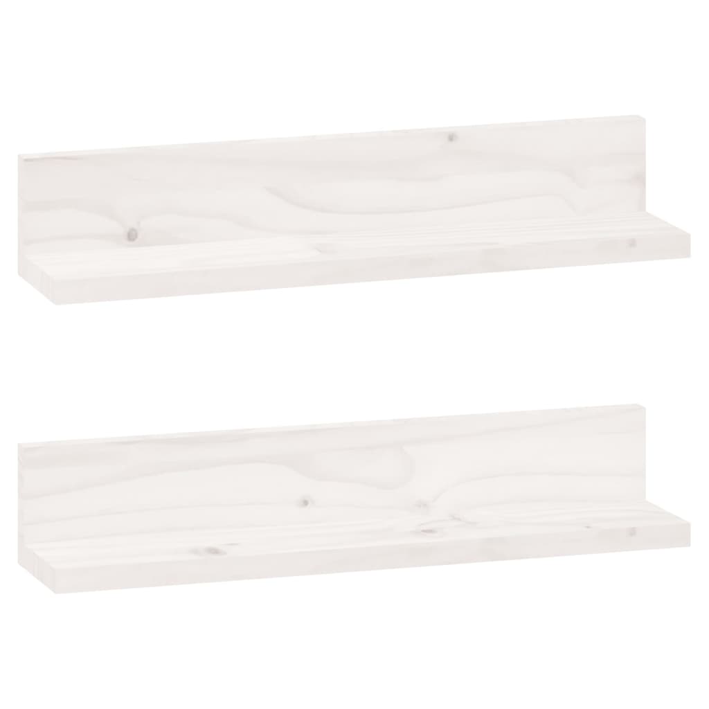 vidaXL Étagères murales 2 pcs Blanc 50x11x9 cm Bois de pin massif
