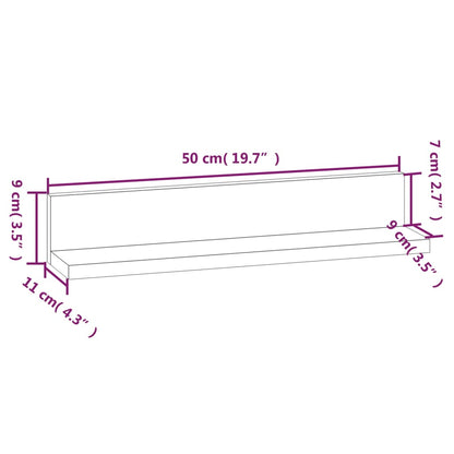 vidaXL Étagères murales 2 pcs Blanc 50x11x9 cm Bois de pin massif