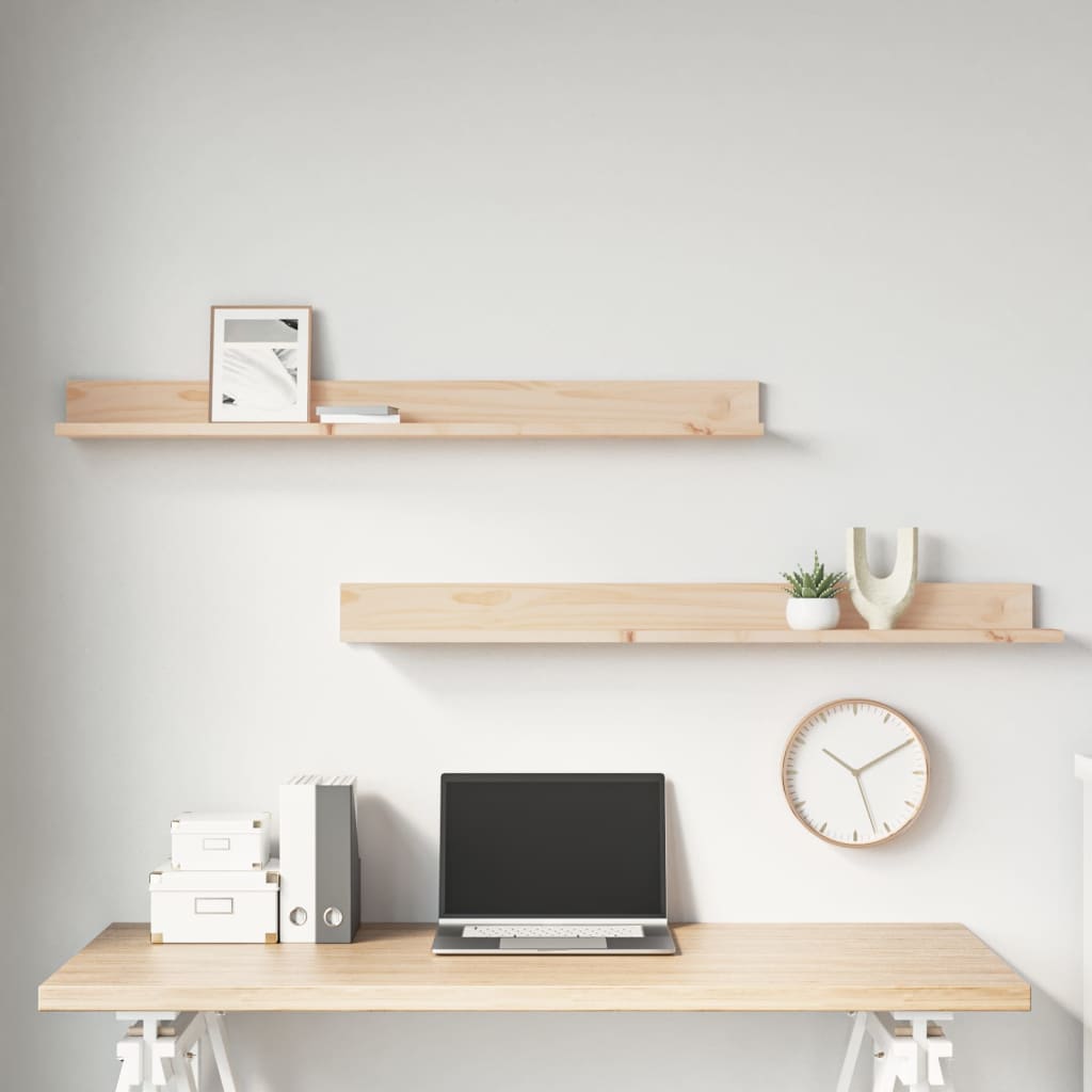 vidaXL Wandregale 2 Stk. 110x11x9 cm Massivholz Kiefer