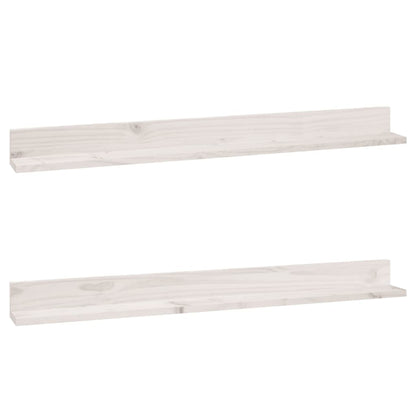 vidaXL Étagères murales 2 pcs Blanc 110x11x9 cm Bois de pin massif