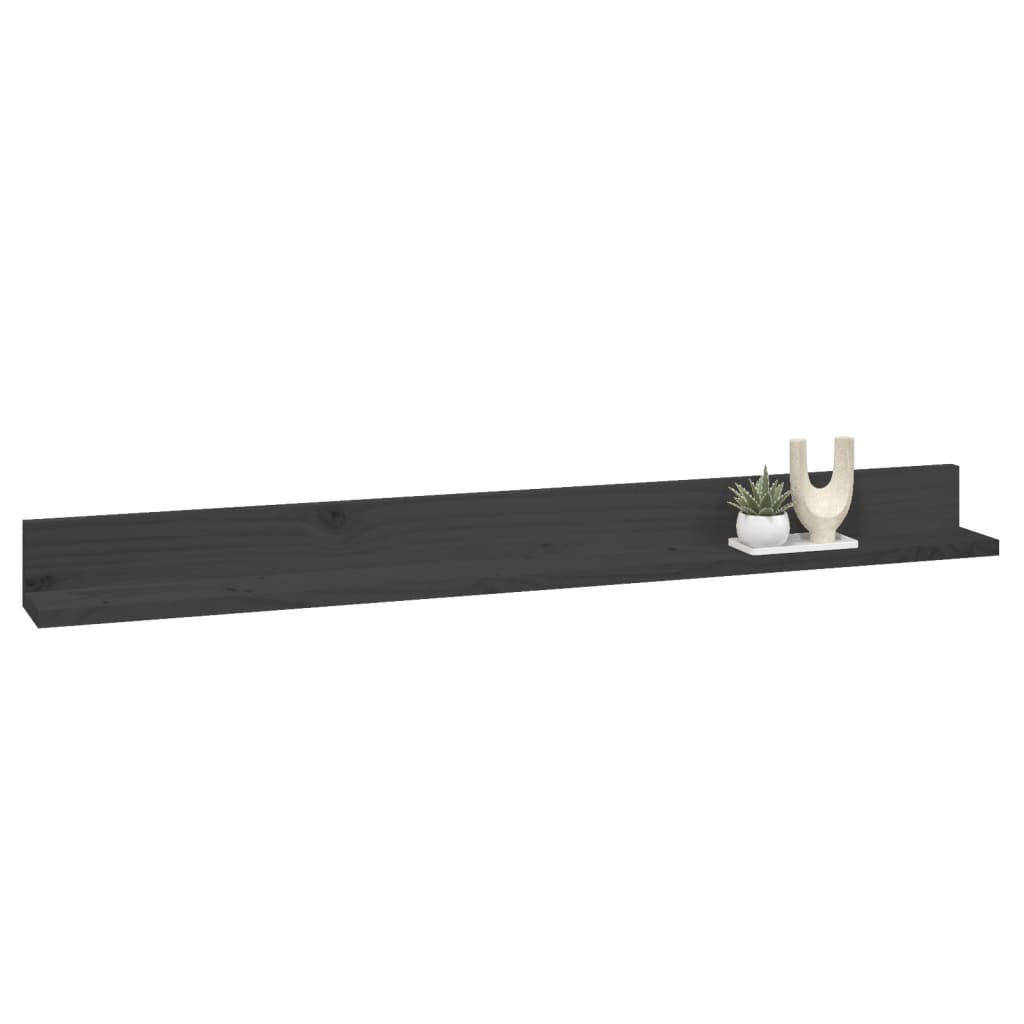 vidaXL Étagères murales 2 pcs Gris 110x11x9 cm Bois de pin massif