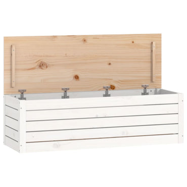 vidaXL Truhe Weiß 109x36,5x33 cm Massivholz Kiefer