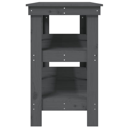 Werkbank Grau 142,5x50x80 cm Massivholz Kiefer