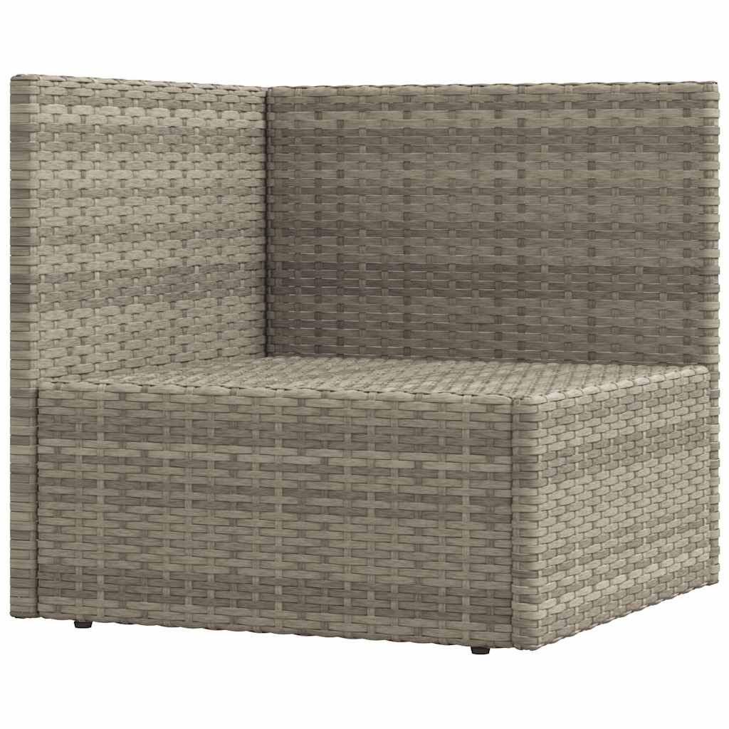 vidaXL Canapé d'angle de jardin avec coussins Gris Résine tressée
