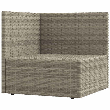 vidaXL Canapé d'angle de jardin avec coussins Gris Résine tressée
