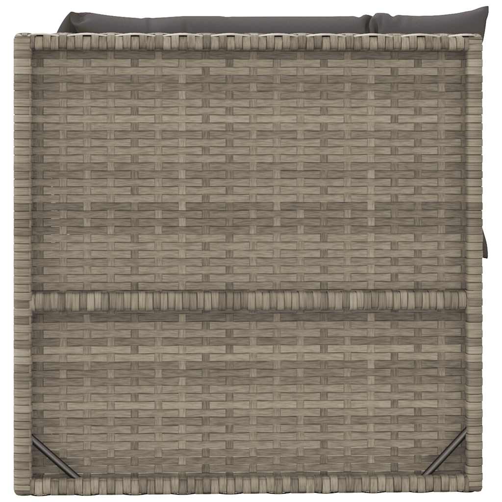vidaXL Canapé d'angle de jardin avec coussins Gris Résine tressée