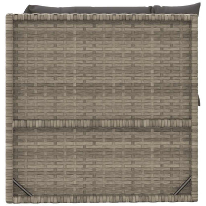 vidaXL Canapé d'angle de jardin avec coussins Gris Résine tressée