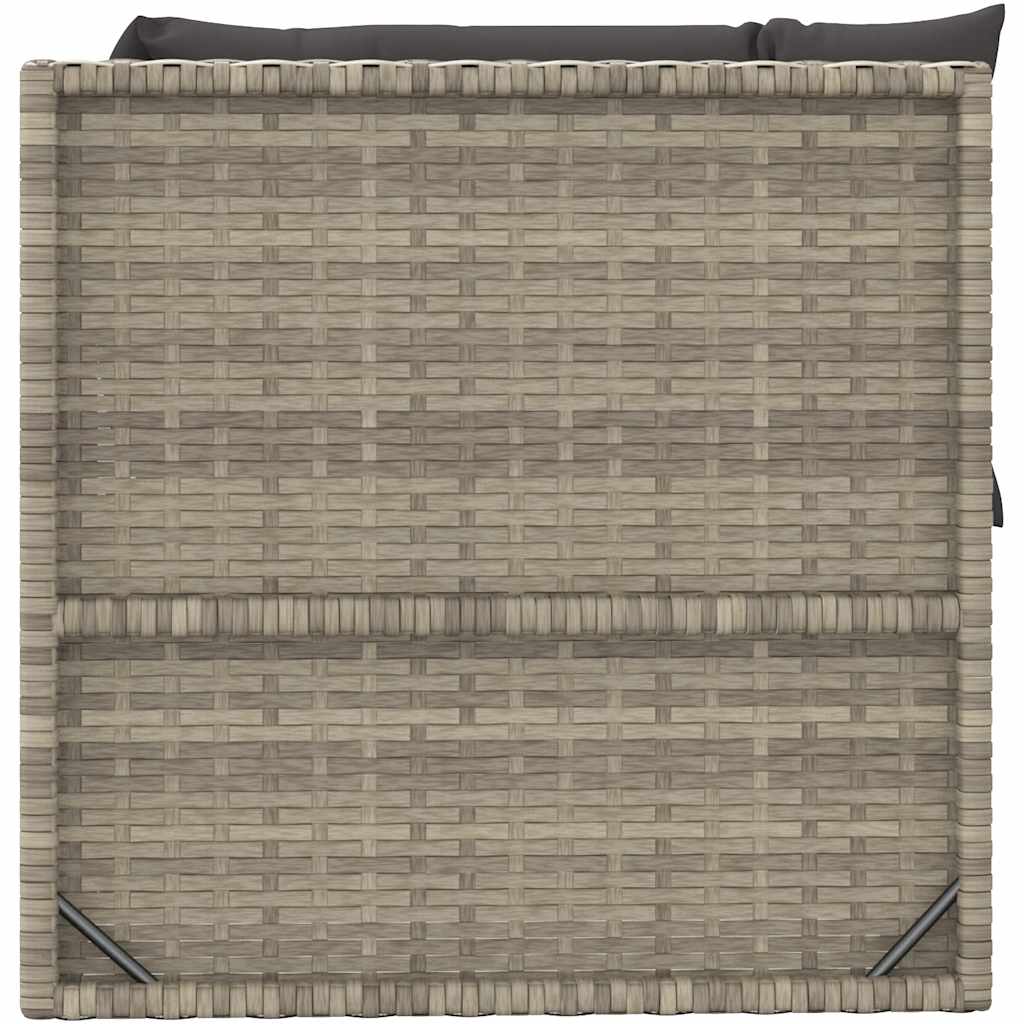 vidaXL 4-tlg. Garten-Lounge-Set mit Kissen Grau Poly Rattan