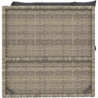 vidaXL 4-tlg. Garten-Lounge-Set mit Kissen Grau Poly Rattan