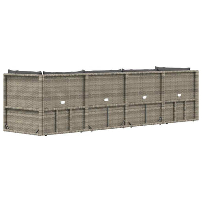 vidaXL 4-tlg. Garten-Lounge-Set mit Kissen Grau Poly Rattan