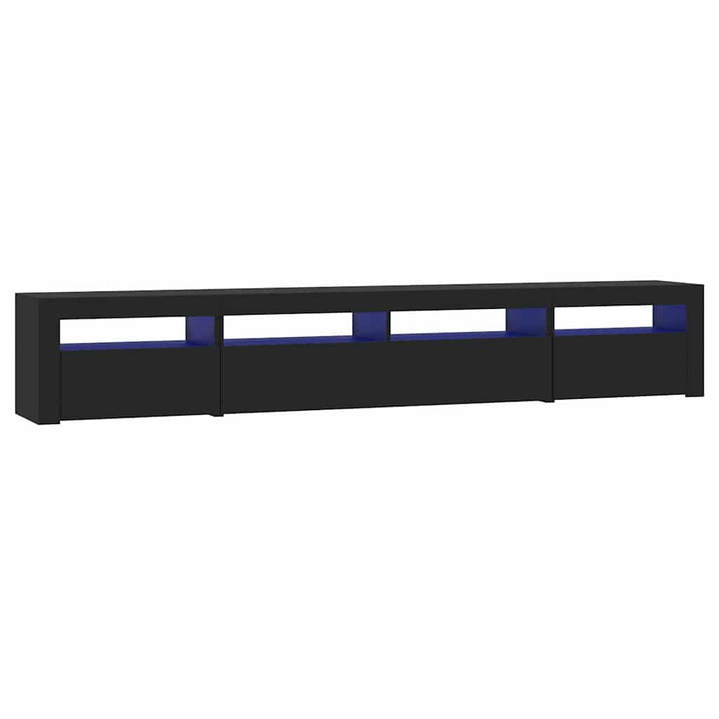 vidaXL TV-Schrank mit LED-Leuchten Schwarz 240x35x40 cm