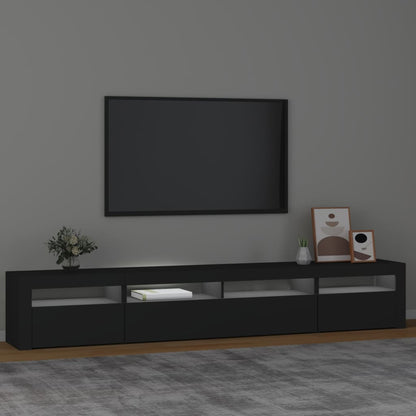 vidaXL TV-Schrank mit LED-Leuchten Schwarz 240x35x40 cm
